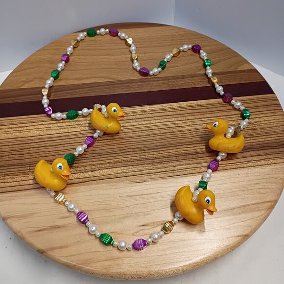Other Jewelry - Mardi Gras Rubber Duck Ducky Beaded Necklace New Orleans Carnival